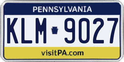 PA license plate KLM9027