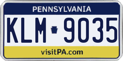 PA license plate KLM9035
