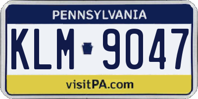 PA license plate KLM9047