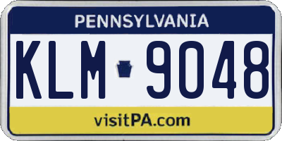PA license plate KLM9048
