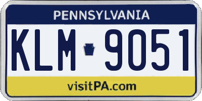 PA license plate KLM9051
