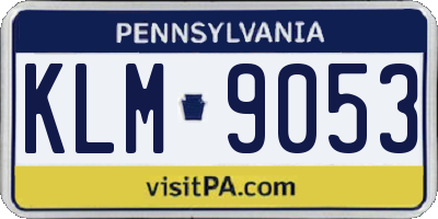 PA license plate KLM9053