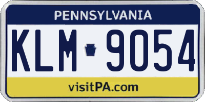 PA license plate KLM9054