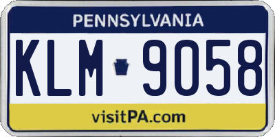 PA license plate KLM9058