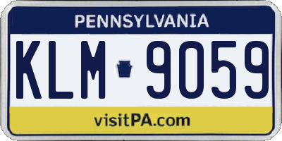 PA license plate KLM9059