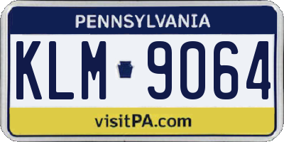 PA license plate KLM9064