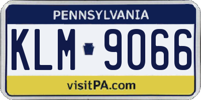PA license plate KLM9066