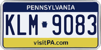 PA license plate KLM9083