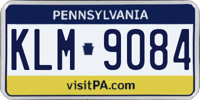PA license plate KLM9084