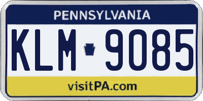 PA license plate KLM9085