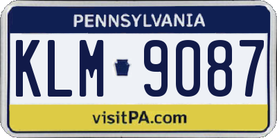 PA license plate KLM9087
