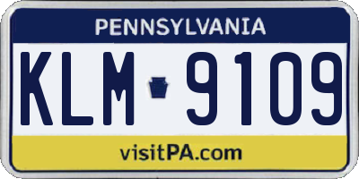 PA license plate KLM9109