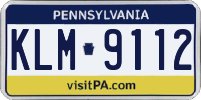 PA license plate KLM9112