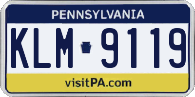 PA license plate KLM9119