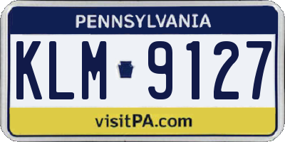 PA license plate KLM9127