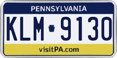 PA license plate KLM9130