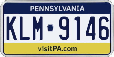 PA license plate KLM9146