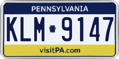 PA license plate KLM9147