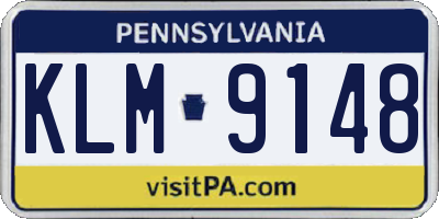 PA license plate KLM9148