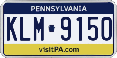 PA license plate KLM9150