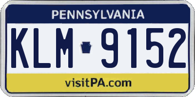 PA license plate KLM9152
