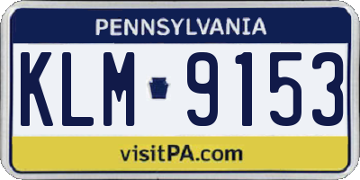 PA license plate KLM9153