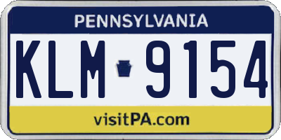 PA license plate KLM9154