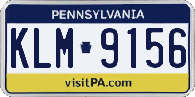 PA license plate KLM9156
