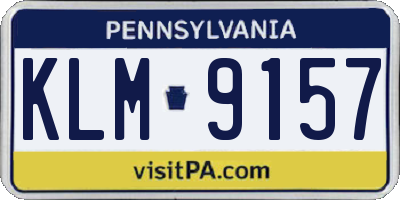 PA license plate KLM9157