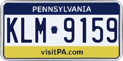 PA license plate KLM9159