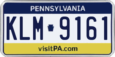 PA license plate KLM9161