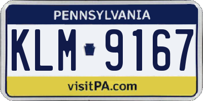 PA license plate KLM9167
