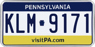 PA license plate KLM9171