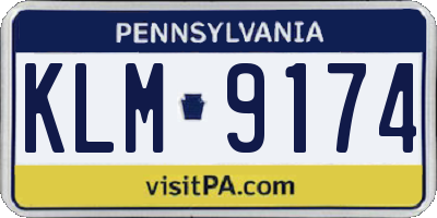 PA license plate KLM9174