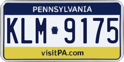 PA license plate KLM9175
