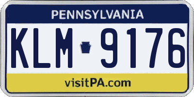 PA license plate KLM9176