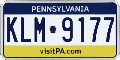 PA license plate KLM9177