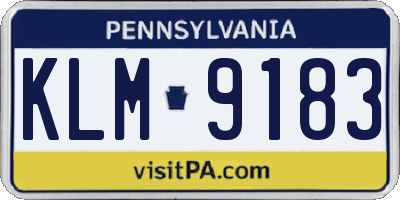PA license plate KLM9183