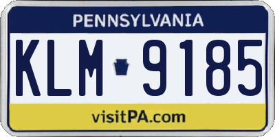 PA license plate KLM9185