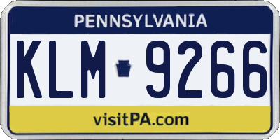 PA license plate KLM9266