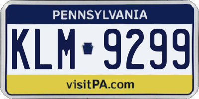 PA license plate KLM9299