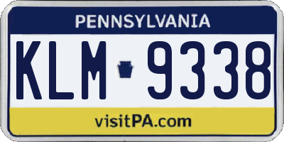 PA license plate KLM9338
