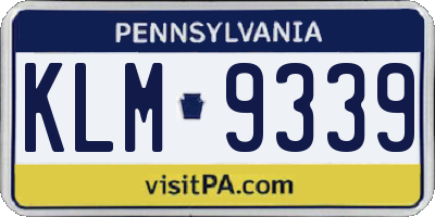 PA license plate KLM9339