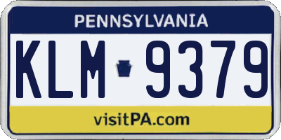 PA license plate KLM9379