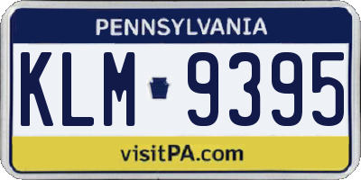 PA license plate KLM9395