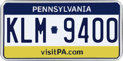 PA license plate KLM9400