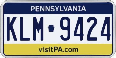 PA license plate KLM9424