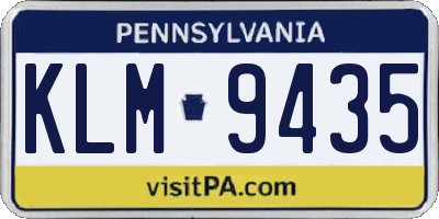 PA license plate KLM9435