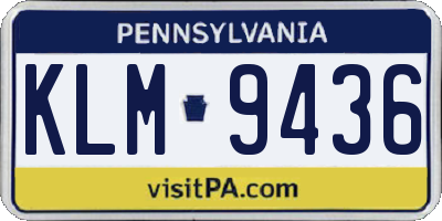 PA license plate KLM9436