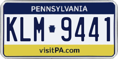 PA license plate KLM9441